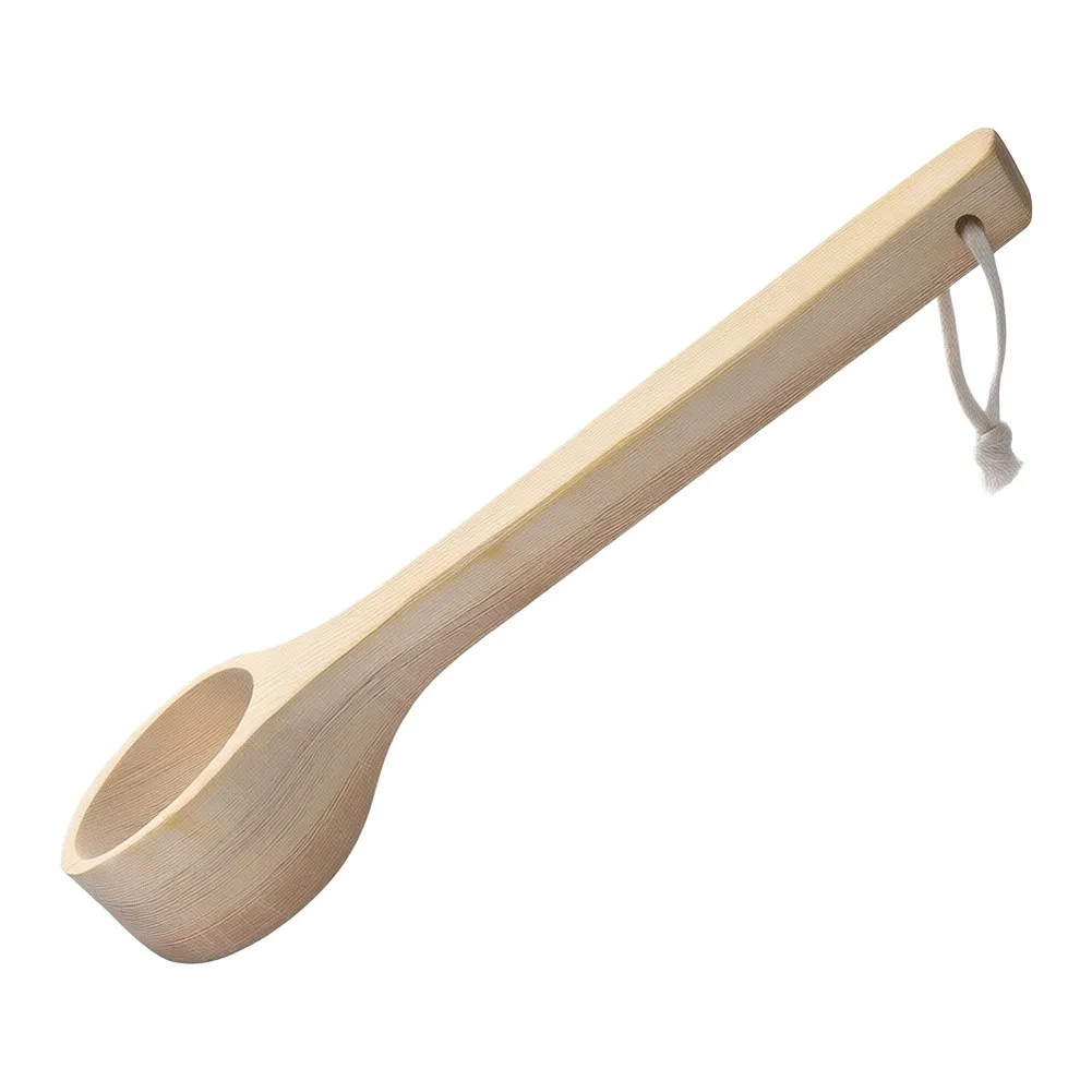 Pine Wood Ladle Sauna Ladle For Traditional Steam Baths Natural Pine Construction Ergonomic Long Handle Deep Capacity Bowl