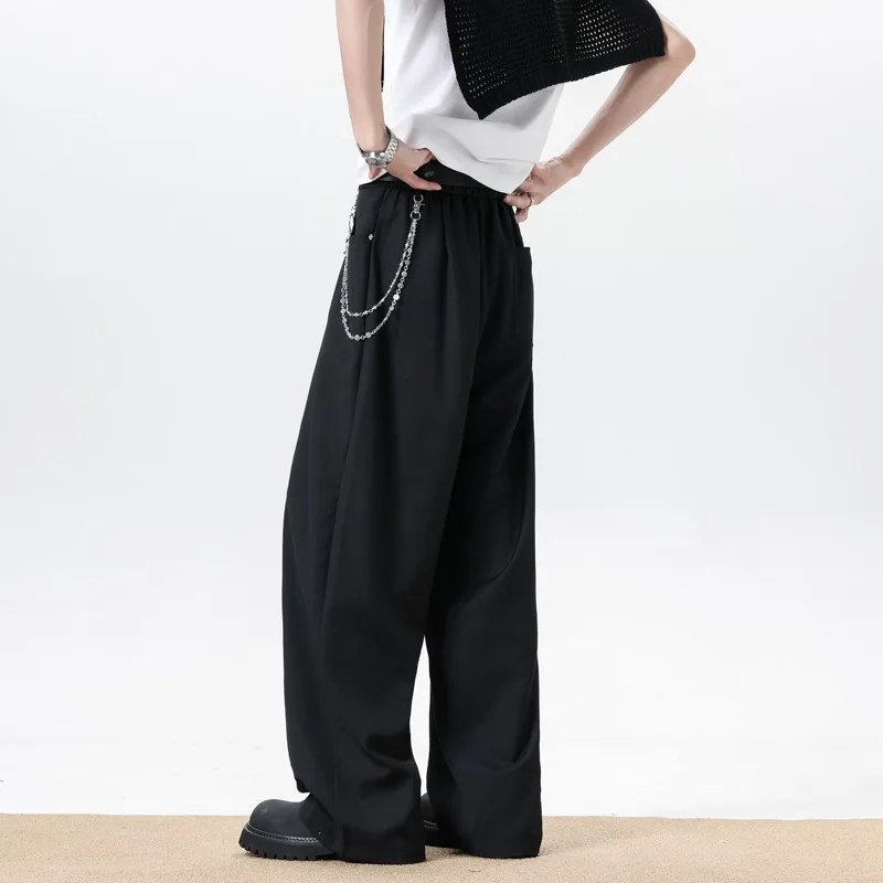 High Street American Suit Wide Leg Pants Men's And Women's Drape Retro Loose Design Street Spike Casual Pants