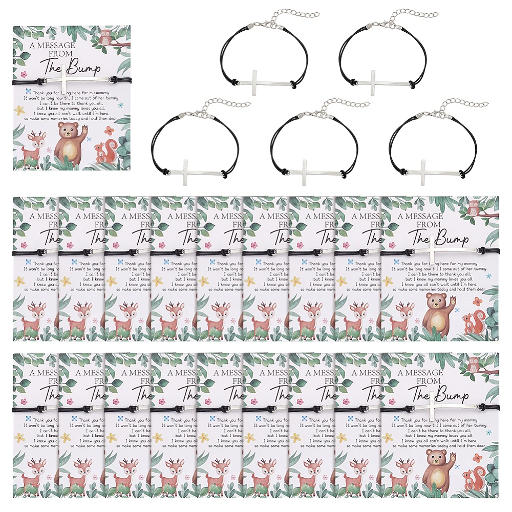 Friendship Bracelets with 20Pcs Make a Wish Card Wish Bracelet Back to School Christmas Jewelry Gifts Teamwork Bracelets