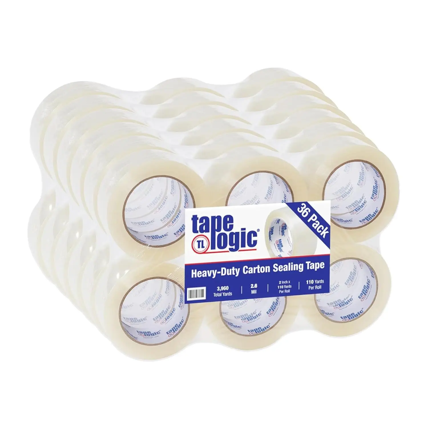 

2" x 110 yds Acrylic Packing Tape 2.6 Mil, Clear (36-Pack) Heavy Duty Packing Tape Rolls for Sealing Boxes at Home, Ware