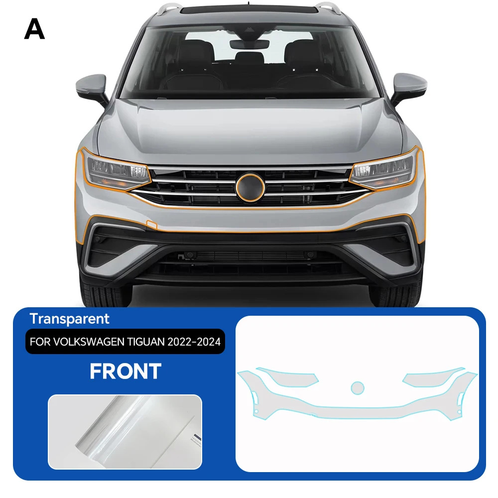 

For VOLKSWAGEN TIGUAN 2022-2024 TPU Body Bumper Door Pre-cut Sticker Paint Protection Film PPF Scratch-resistant And Transparent