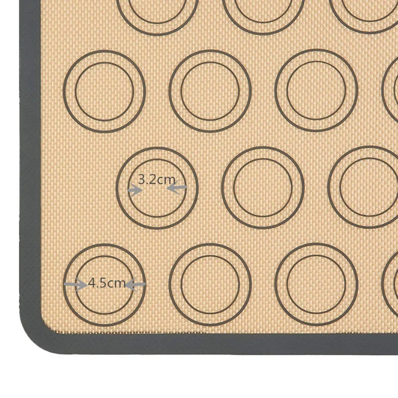 4 PCS Macaron Baking Mats Silicone Macaron Baking Sheets With Size Guiding Circles As Shown For Perfect Macarons & Cook