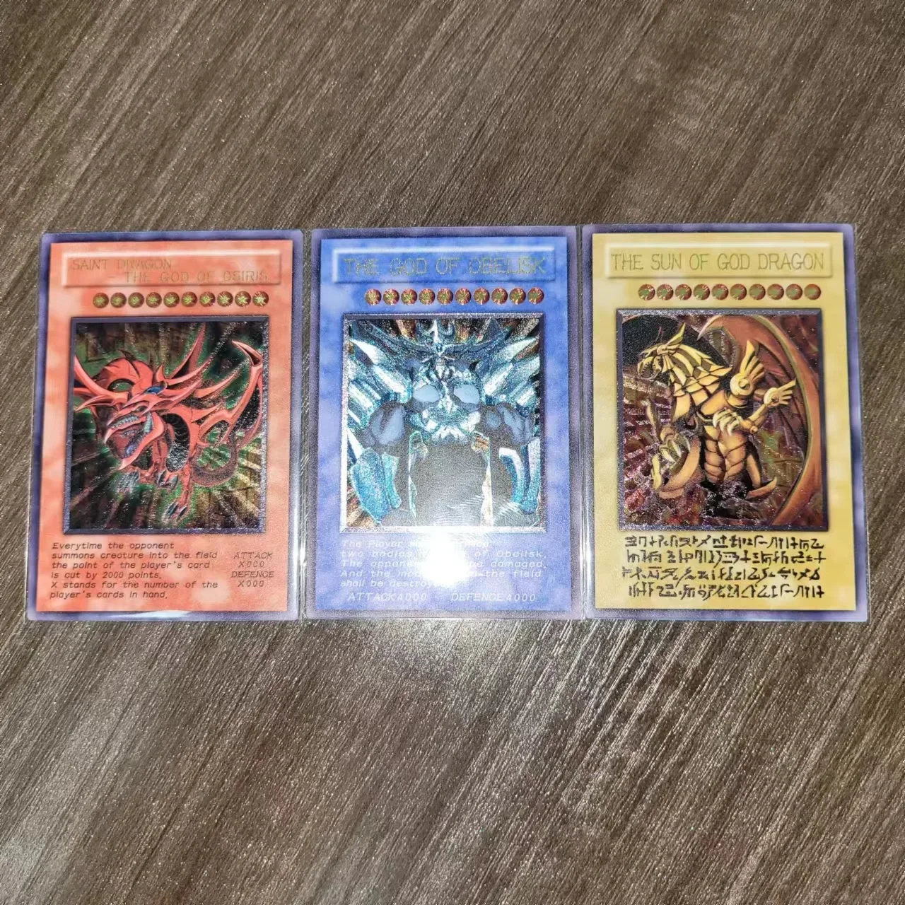 Yu Gi Oh Ultimate Rare Three Fantasy Gods Sky Dragon Giant Trooper Wing Dragon Comic Edition Collection Card Toys (not original)