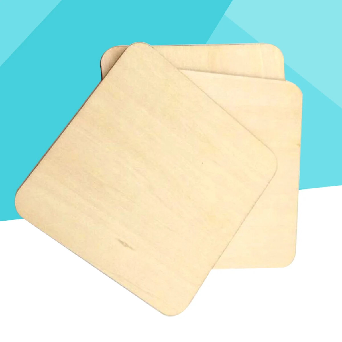 

50 Pcs DIY Wood Chips Coaster Square Mats Drinks Bowl Wooden Hot Cup Protector Non Slip Fade Resistant Easy Clean Moisture Proof