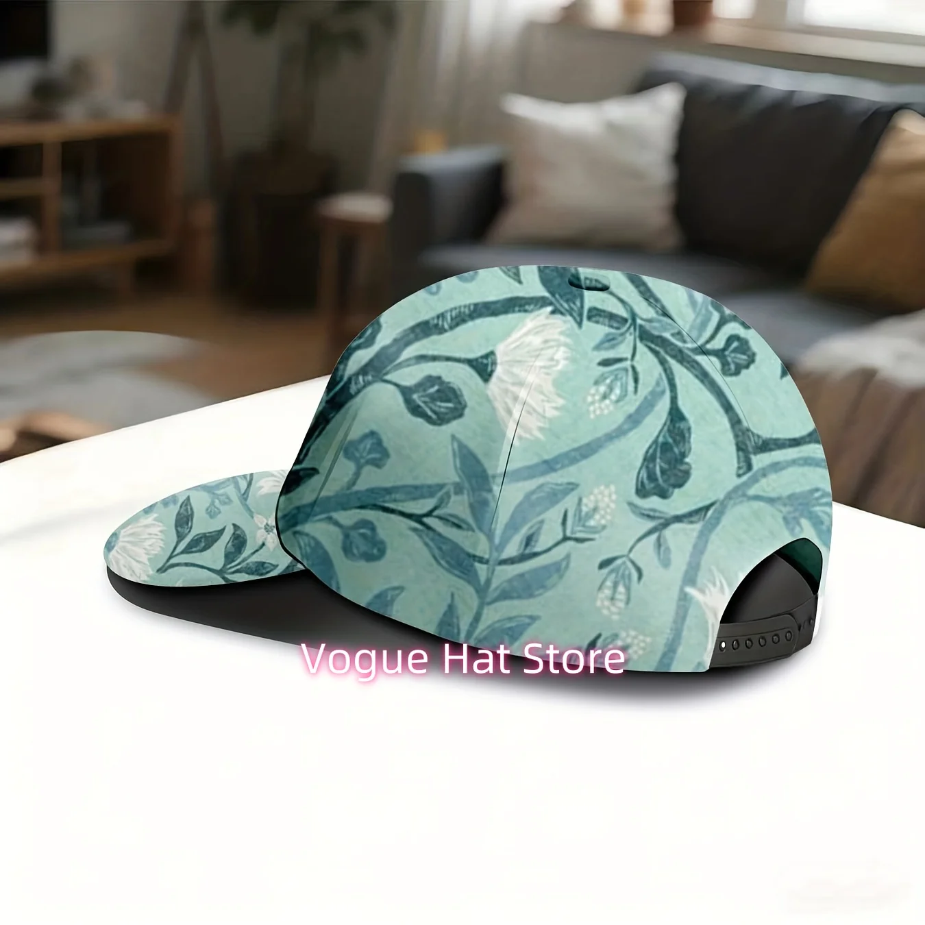 New Floral Design Baseball Hat, Vintage Botanical Pattern Cap, Bookish Style Hat, Gender-Neutral, Adjustable Fit, Ideal for Vaca
