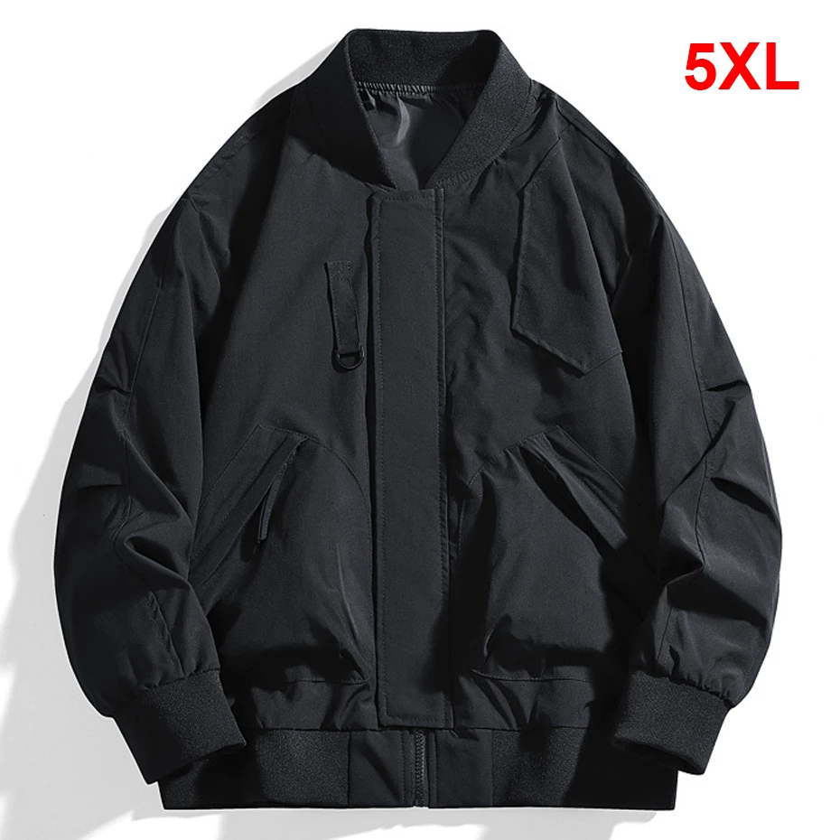 

Весенне-осенняя куртка-бомбер, мужская куртка-карго размера плюс 5XL, пальто, модная повседневная университетская куртка, мужская