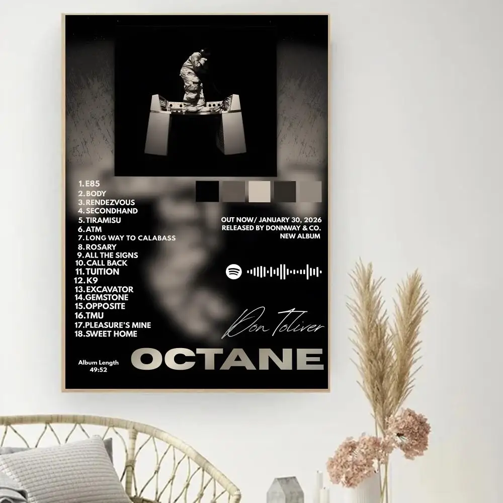 Don Toliver OCTANE Painting Calligraphy Poster Print Modern Decor Room Home Decor Canvas Art Pictures Home For Living Room