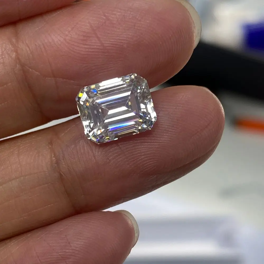 Pirmiana Loose Stone D VVS1 White Moissanite Diamond 3x4-10x16mm Emerald Cut Created Gemstone Jewelry Ring Making