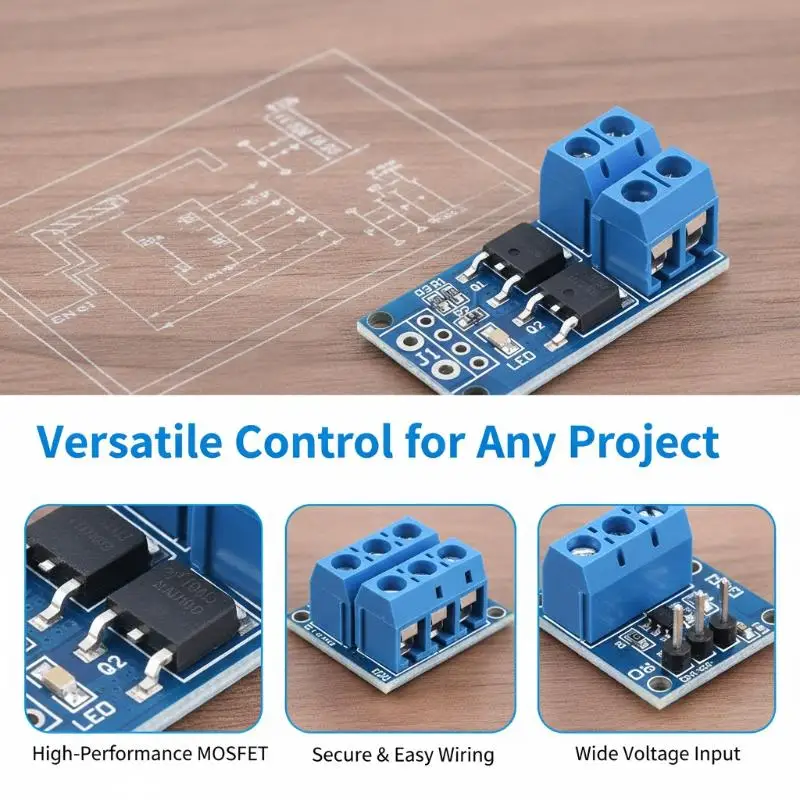 MOSFET Switch Control Board Pulse Trigger DC Control High Efficiency Easy Installation for Automotive Lighting Control