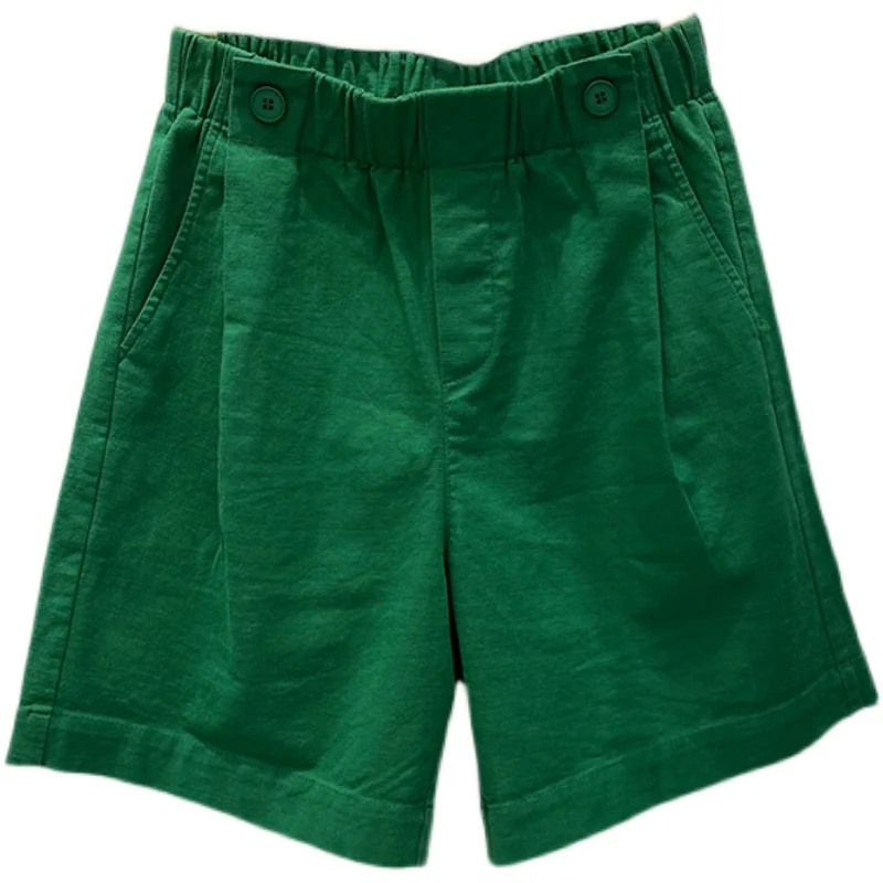 فضفاض واسع الساق القطن الكتان ort السراويل النسائية عالية الخصر ركاب Sle غير المتماثلة النسخة الكورية عارضة orts #5