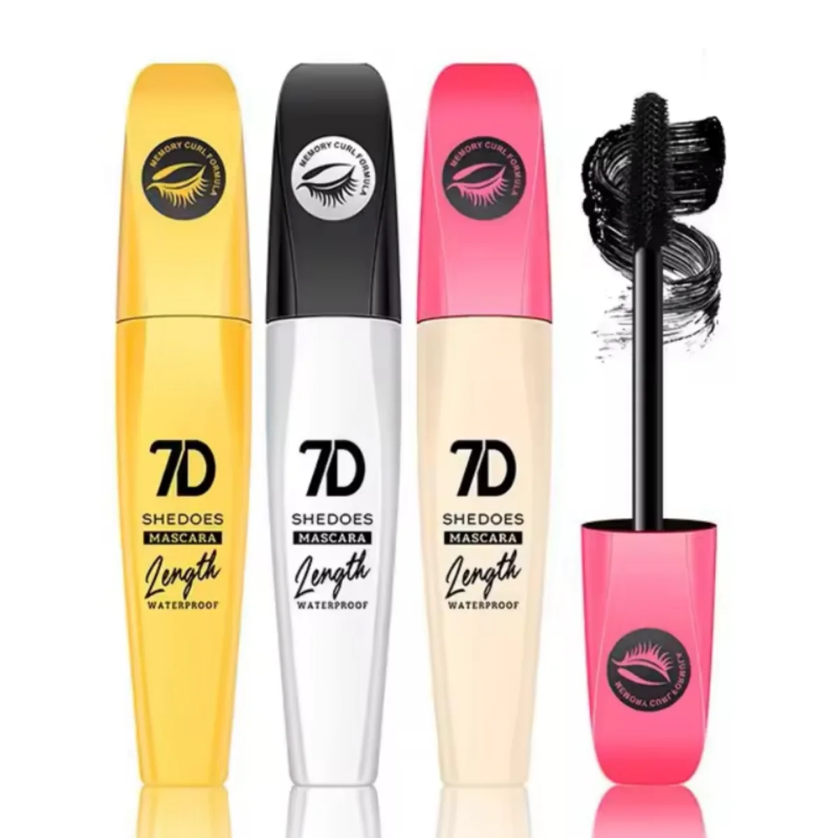 Mascara in fibra 7D Mascara arricciante durevole impermeabile Mascara base snellente anti-sbavature resistente al sudore per tutti i tipi di pelle