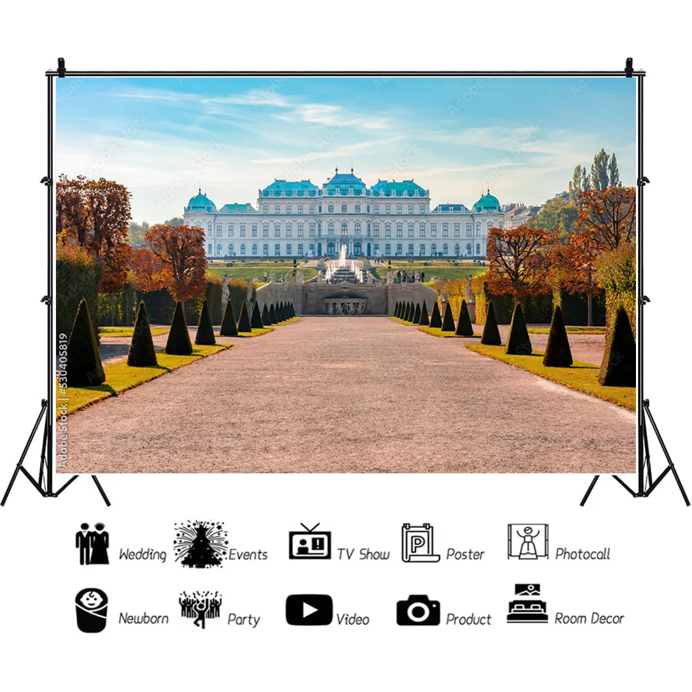 NITREE Art Cloth Background European Landscape Famous Scenic Spots Street  Night Scene Photography Background Props  OZ-14