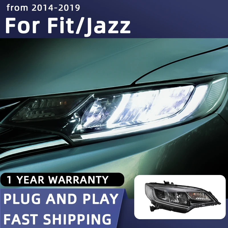 Car Styling Headlights for FIT RS GK5 LED Headlight 2014-2019 JAZZ Head Lamp DRL Signal Projector Lens Automotive Accessories