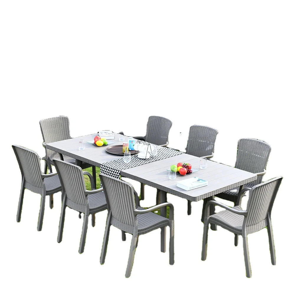 

High Quality Outdoor Elegant Rattan Design 100% Recyclable Plastic PP Dining Furniture