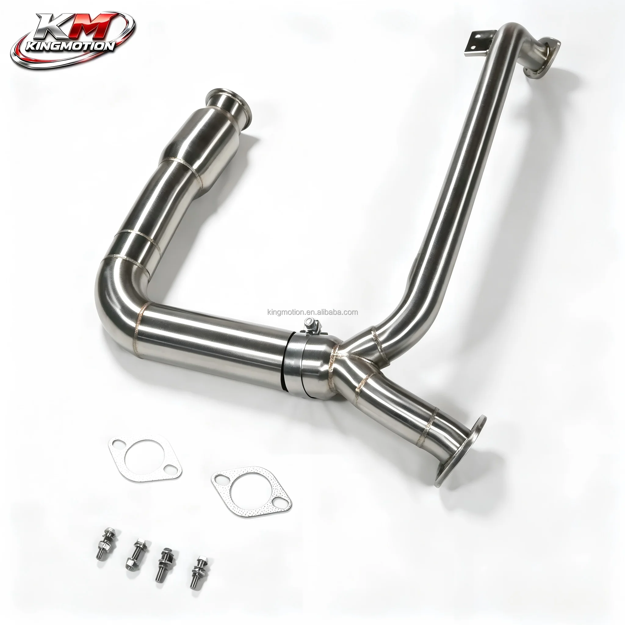 

KM SS304 Brushed Front Downpipe for 718 Boxster High Flow Head Pipe with Catalytic Heat Shield
