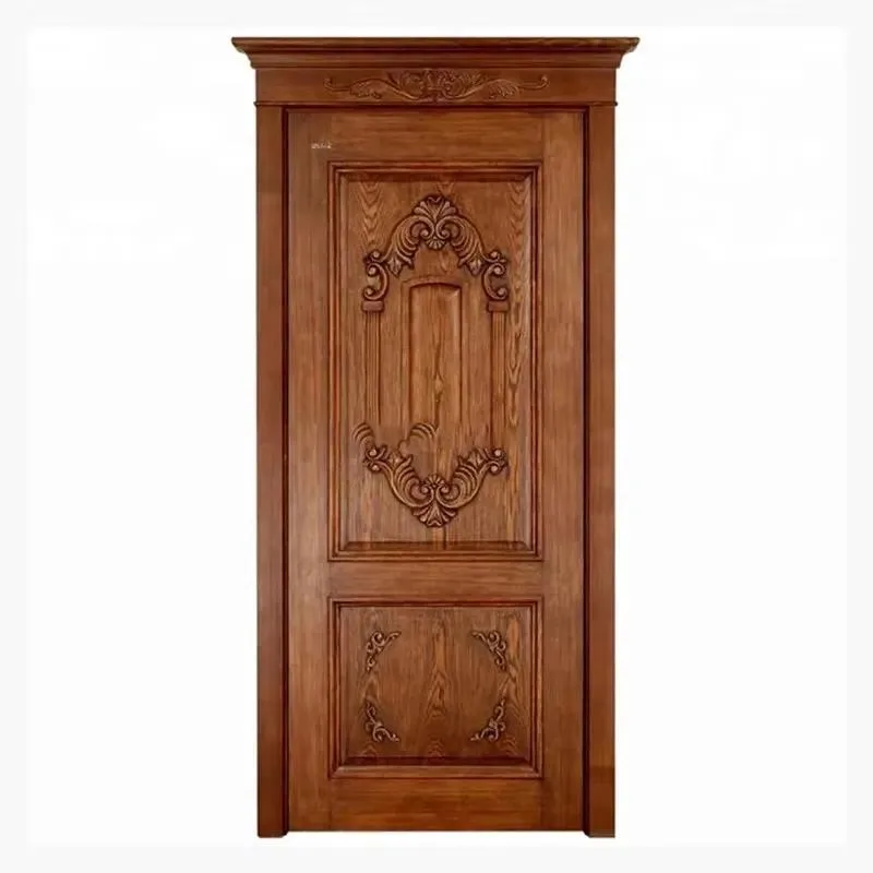 for Brown Stable Frame Standard Wooden Interior Door Solid Wood Red Oak Paint China Carved Wooden Door Commercial OEM ODM