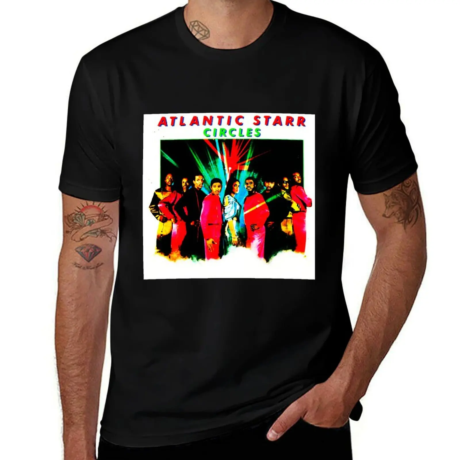 CIRCLES GROUP BAND BAHAGIA ATLANTIC STARR POPULAR T-Shirt No Iron Casual Short Sleeve Top