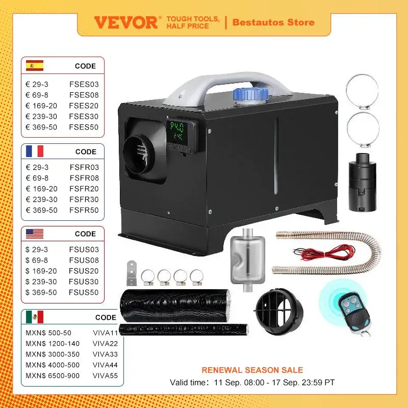 VEVOR 3 / 5 / 8KW 12V Calentador
