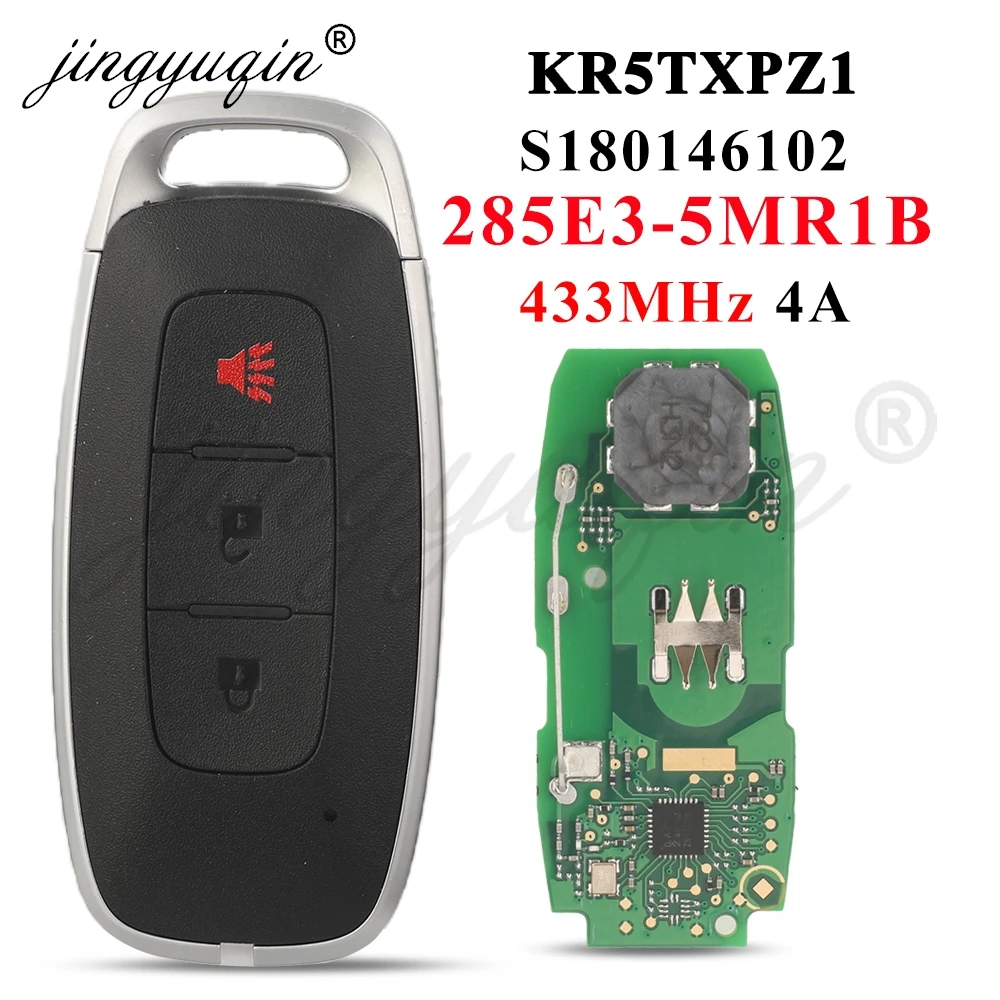 jingyuqin KR5TXPZ1 S180146102 4A 433MHz Car Remote Control Key for Nissan Kicks Pathfinder Rogue Qashqai Aryia 2023+ 285E3-5MR1B