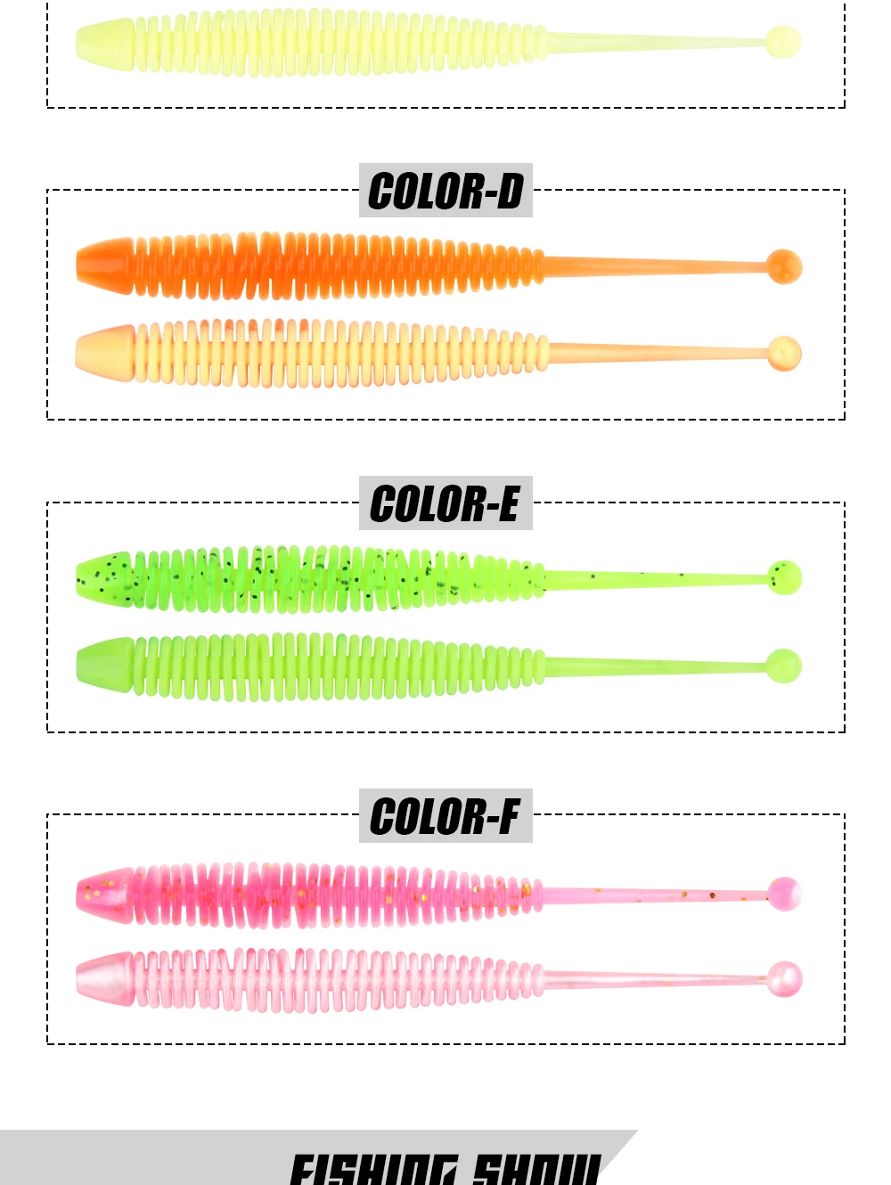 Spinpoler Weiche Köder Angeln Köder Shad Stick Wurm Meer Bass Gefälschte Regenwurm Künstliche Forelle Bass Drop Shot Barsch Leurre 10 teile/paket – Detail 6