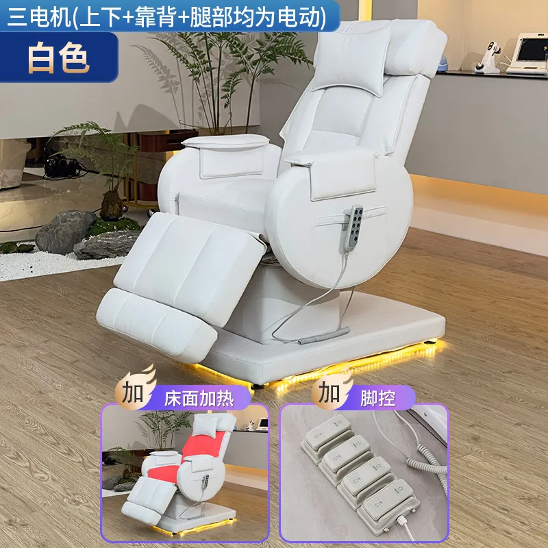 Multifunctional electric beauty chair special eyelash chair for beauty salons embroidered chair with bed surface heating ambient