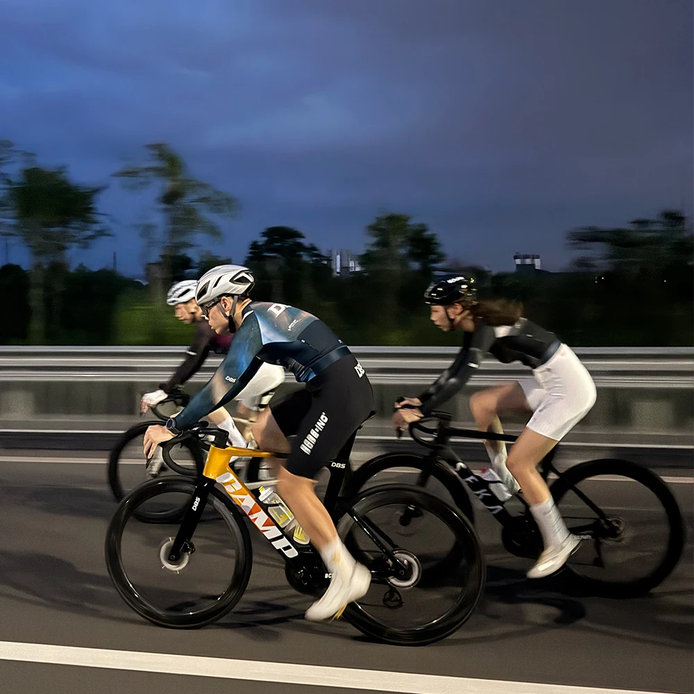 BCBE-ING DBS Phantom Herren Damen Radtrikot Langarm Leichtgewichtig Atmungsaktiv Schnelltrocknend Fahrradtrikot Rennpassform Kleine Größe – Detail 3