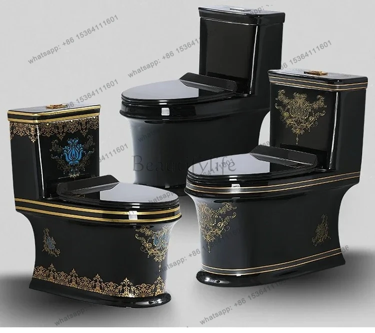 X4 Household black ceramic color siphon super whirlpool toilet silent deodorant pumping large diameter toiletSSS