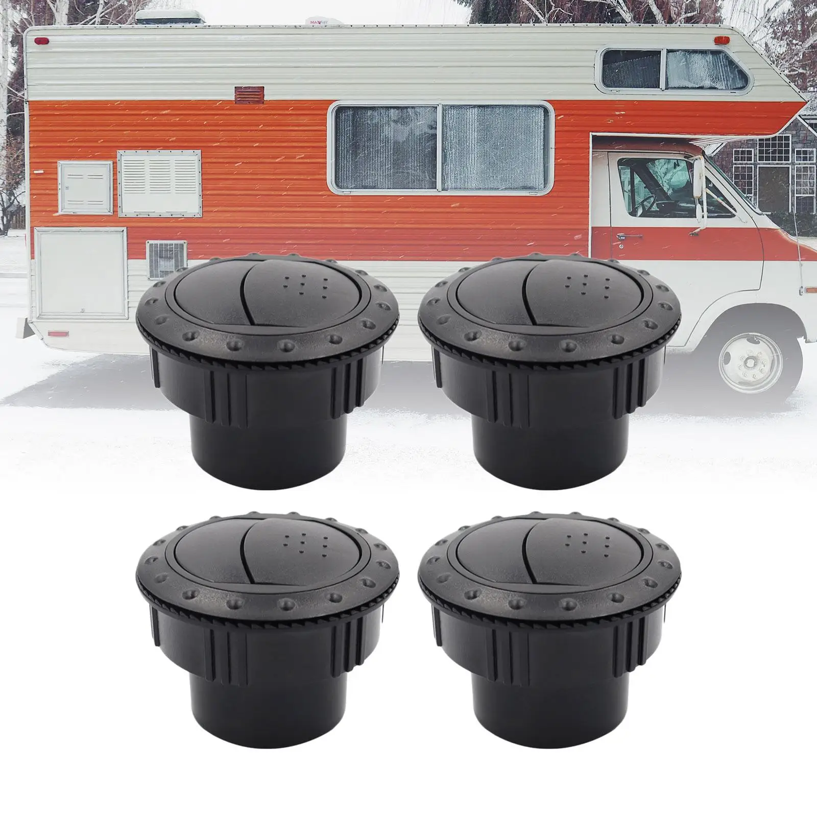 

4 Pieces Air Conditioning Outlet Vent Round Dash Vent for Car RV Boats