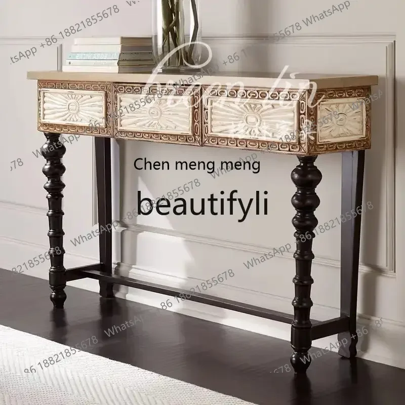 New arrive French retro solid wood porch/American country, wall decorative cabinet/medieval style, partition side table