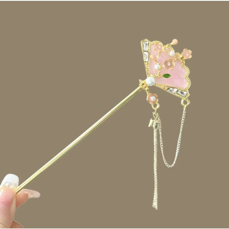 กิ๊บติดผมลายดอกไม้โบราณ เครื่องประดับผมระดับไฮเอนด์ เครื่องประดับศีรษะ กิ๊บติดผมผู้หญิง สไตล์จีนโบราณ ฮั่นฝู อุปกรณ์เสริม กิ๊บติดผมแบบส่าย