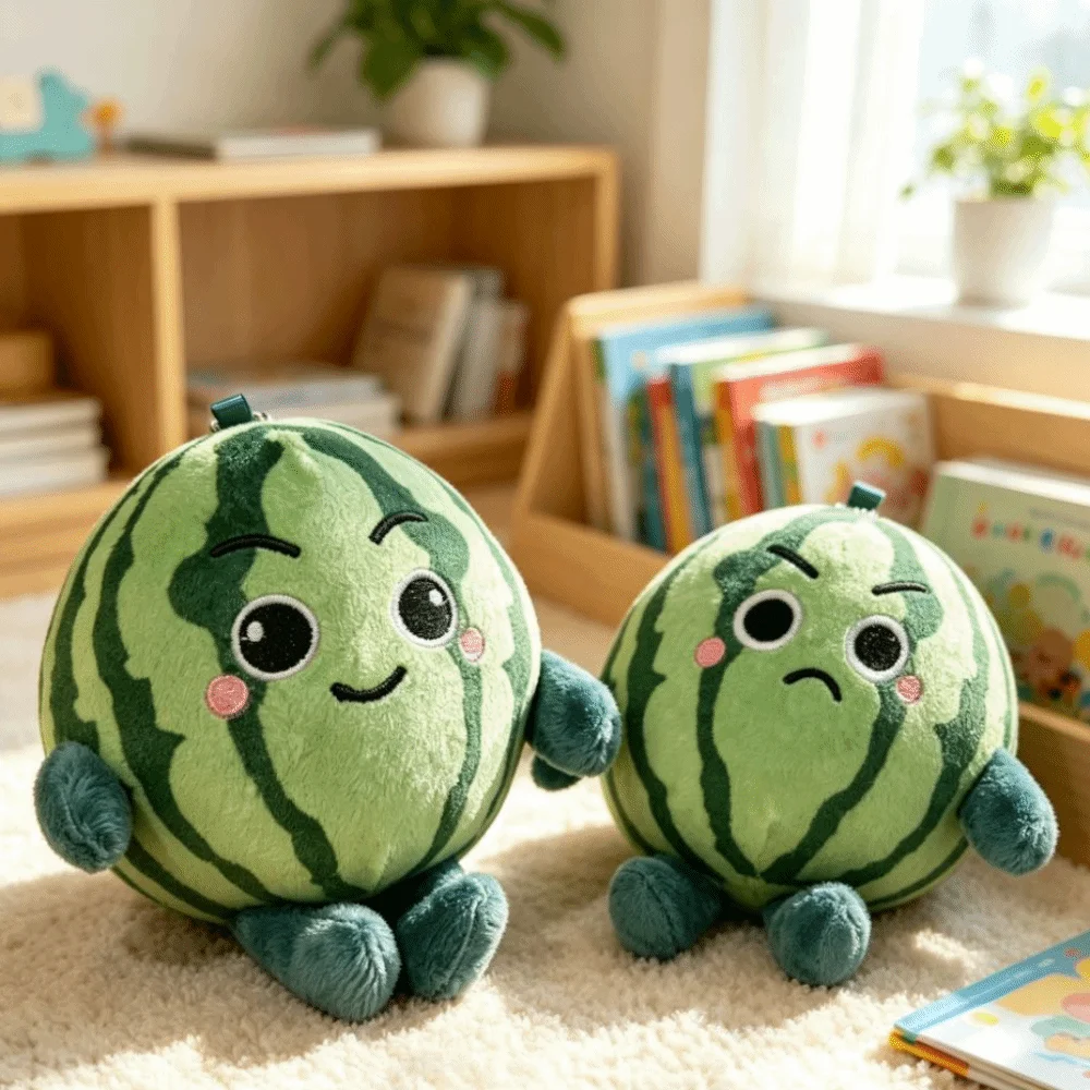 New Soft Watermelon Keychain Funny Expression Creative Watermelon Keychain Trend Cute Watermelon Keyring Boys Girls
