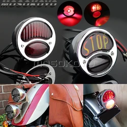 Universal Motorcycle Rear Taillight For Scrambler Cruiser Chopper Bobbers Honda BMW Street Duolamp Vintage Stop Lamp Brake Light