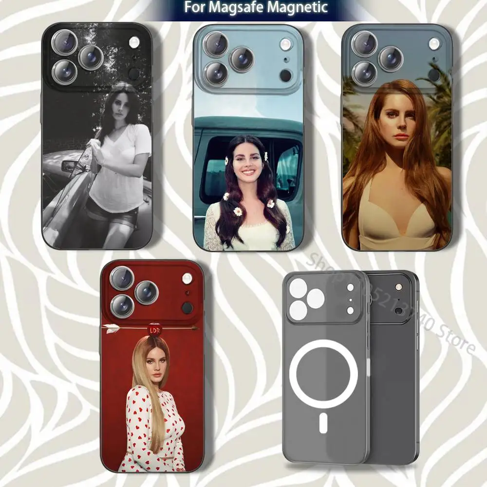 

L-Lana Singer Del Rey Frosted Phone Case For iPhone 17,12,11,14,13,15,16,Plus,Air,Pro,Max,E,Mini for MagSafe Magnetic Grey