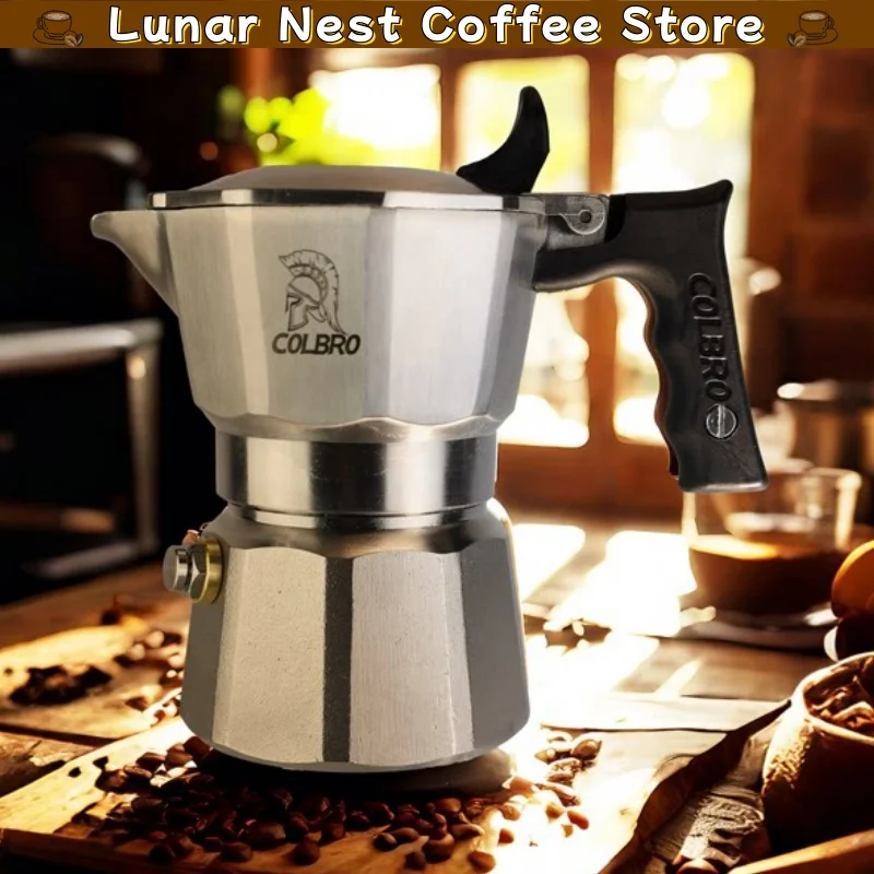 New Colbro Double Triple Valve Stainless Steel Moka Pot For Home Camping Stovetop Espresso Coffee Maker 316 Steel Gift In Stock