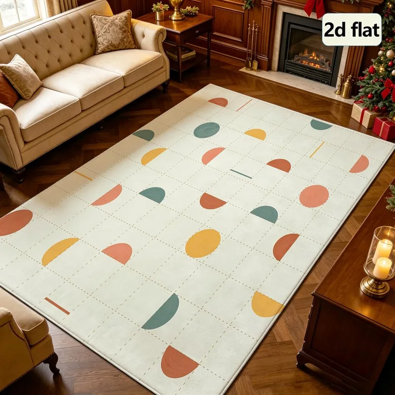 1 Piece of Mid-Century Modern Style Geometric Pattern Carpet, Soft and Comfortable, Suitable for All Seasons, Lightweight and Easy to Care For, Home Decor, Living Room, Bedroom, Entryway, Winter, Autumn