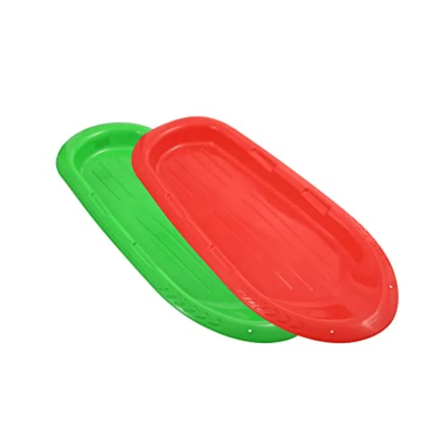 

36/48 Heavy Duty Plastic Snow Sleds with Handles and Pull Rope Holes for and Adults Winter Sledding Fun