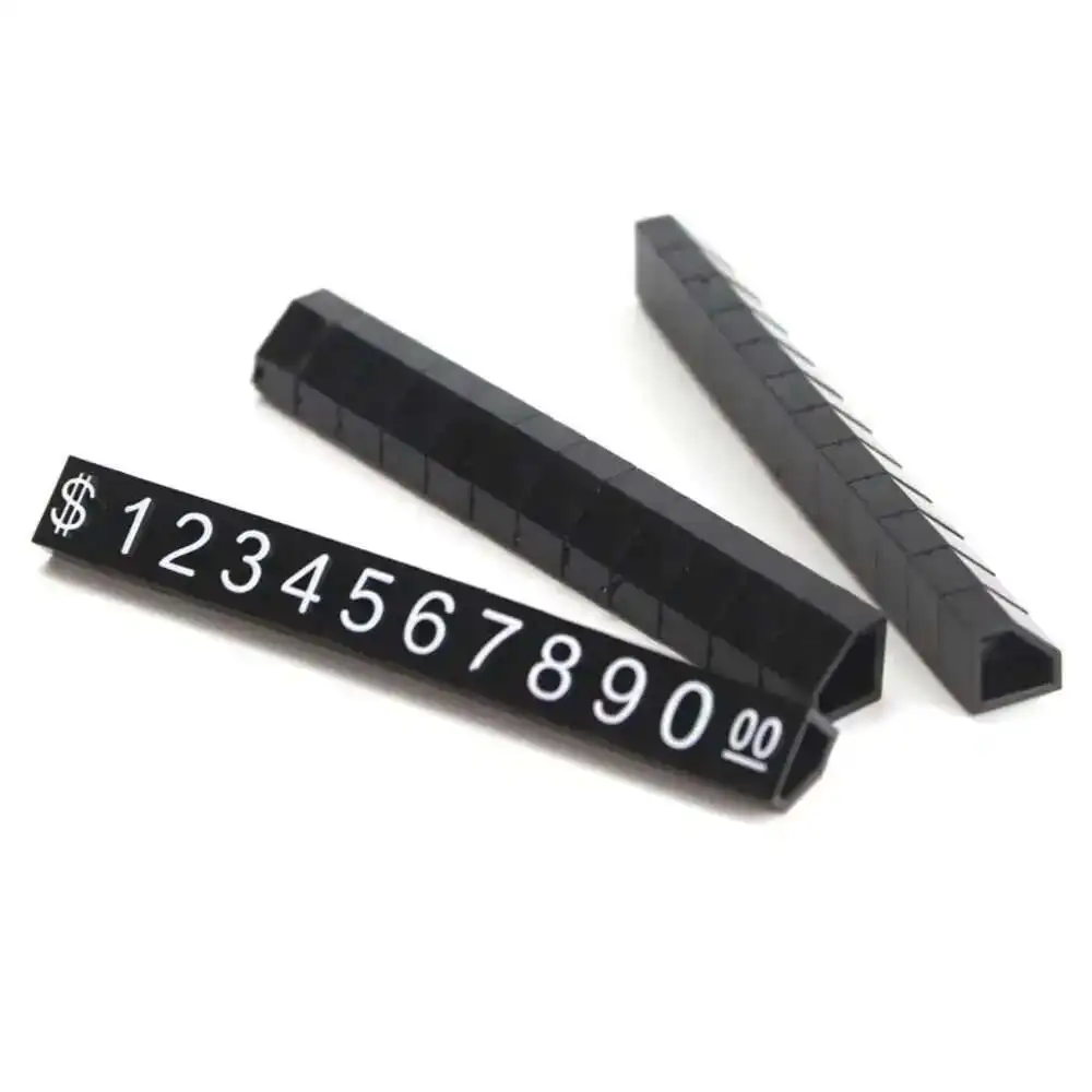 Large Price Cubes Dollar Euro Adjustable Snap Number Digit Stick Phone Watch Jewelry Snack Food Counter Display Stand Sign Tags