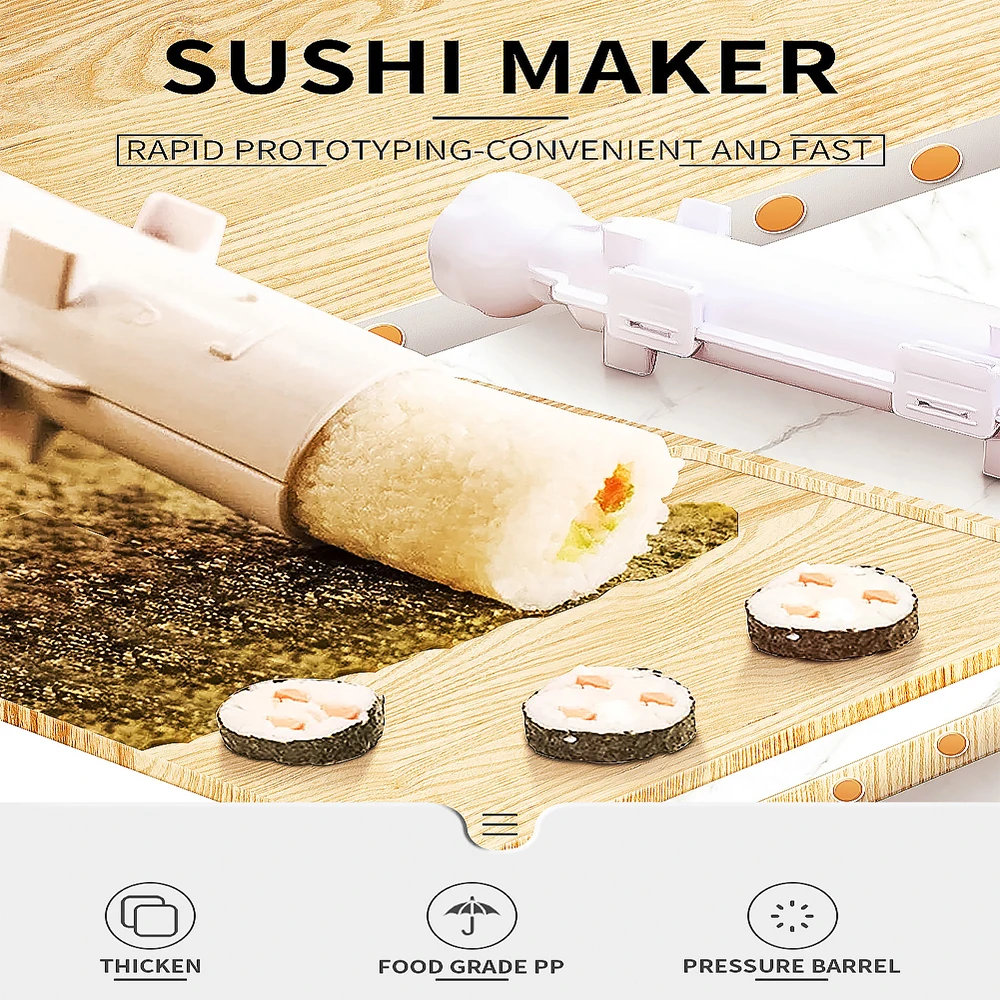 1pc DIY Sushi Making Machine Kitchen Sushi Tool Sushi Maker Quick Sushi Bazooka Japanese Rolled Rice Meat Mold Bento Accessories