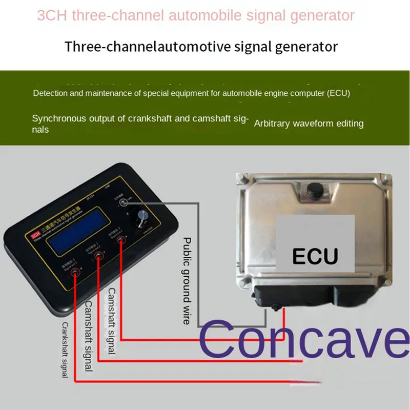 3-kanałowy Generator sygnału samochodowego z wałem korbowym, czujnik wałka rozrządu symulator samochodu ECU, Tester konserwacji komputerów