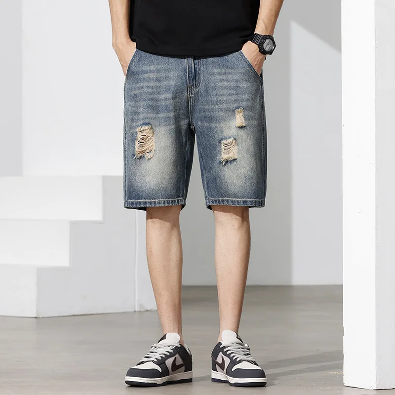 2026 Spring/Summer Denim Shorts Men's Jeans Versatile Loose Korean Trendy Pants