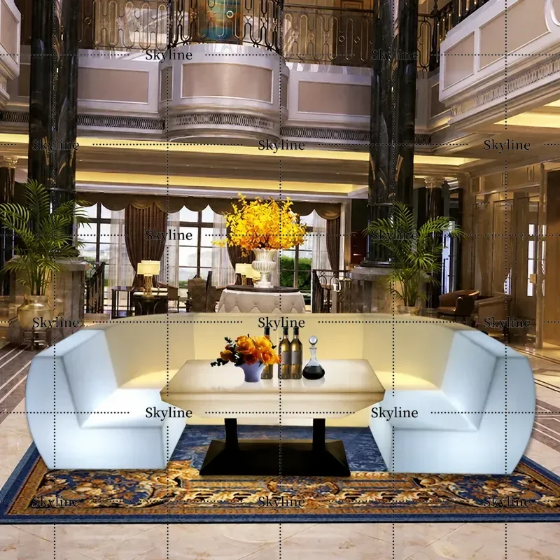 for LED Bar Chair Colorful Luminous Stool Outdoor Glowing Coffee Table with Backrest KTV Card Seat Sofa Combination