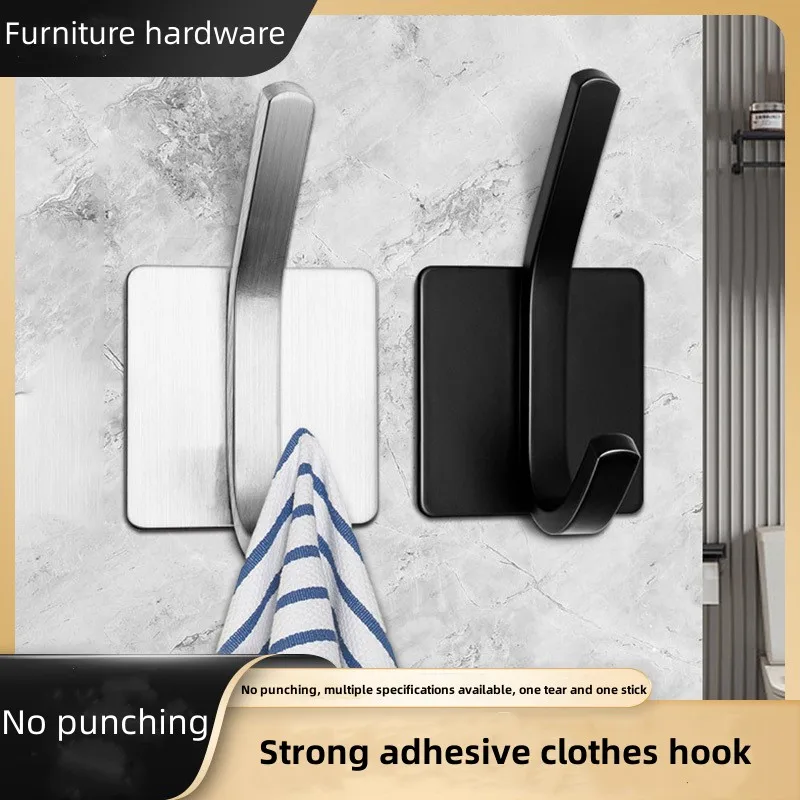 

Stainless Steel Self Adhesive Wall Coat Rack Key Holder Rack Towel Hooks Clothes Rack Hanging Hooks Bathroom Accessories