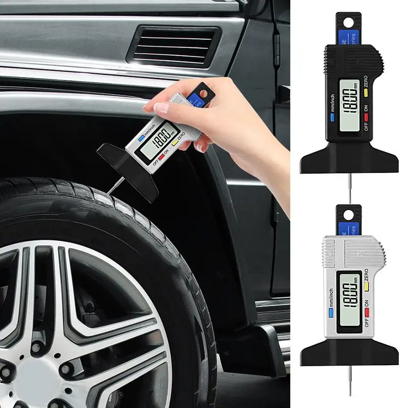 Digital Tread Depth Gauge For Car Tyre Tire Meter Thickness Gauges Automobile Tire Wear Detection Measuring Tools Depth Caliper