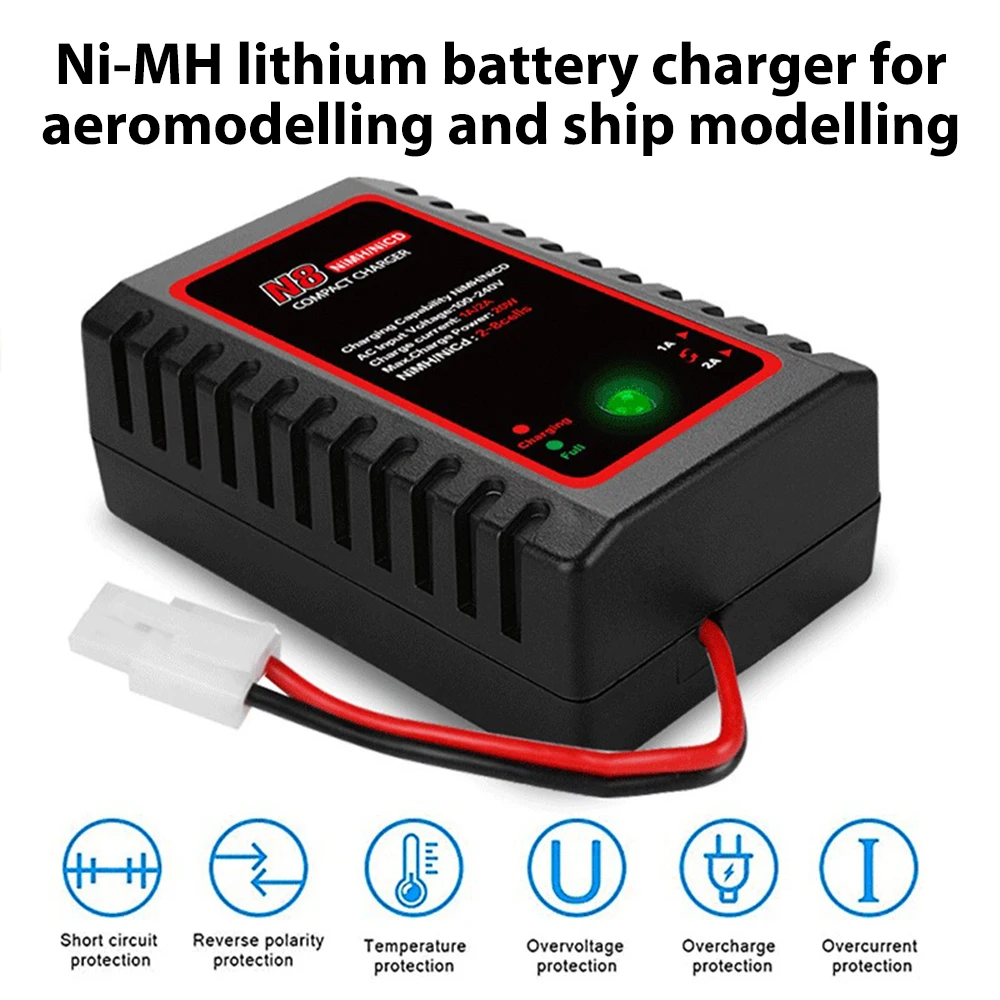 NiMH Battery Charger For 2.4V to 9.6V Battery Charger NiCd Battery Compacte Oplader Rc Oplader Voor 2S-8S