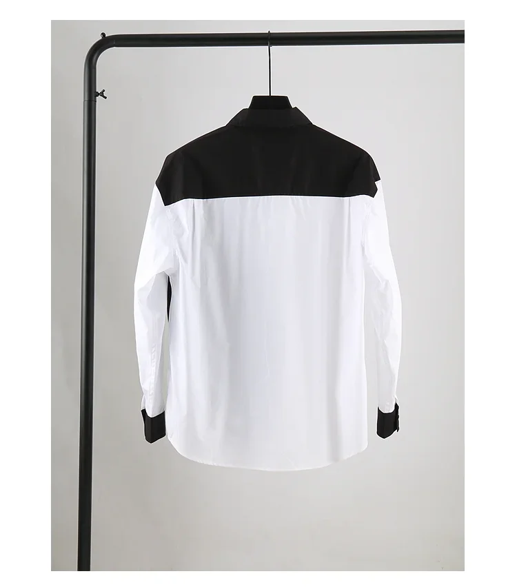 S-6XL 2024 Men Women\'s Clothing Hair Stylist Catwalk Yamamoto Yoshi Style Black White Contrast Shirt Lovers Plus Size Costumes