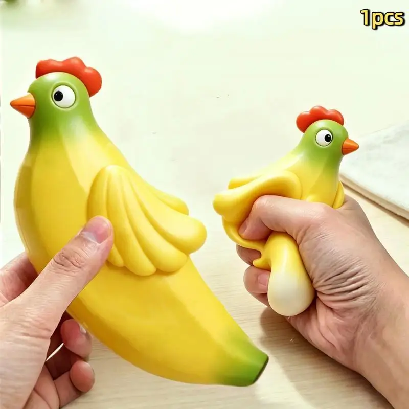 Hot! Banana Chicken Squeeze Stress Relief Fidget Toy Crunchy Squeeze Ball Blocks Filled Anti Stress Toys For Adults