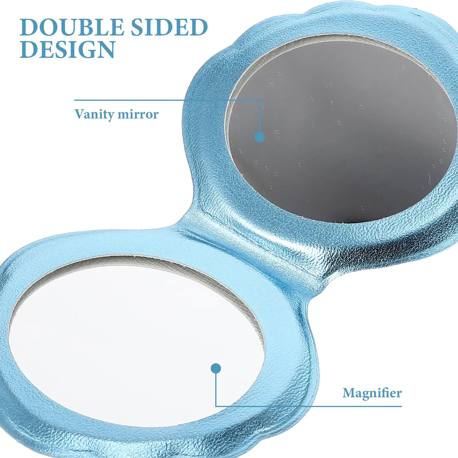 

2Pcs Shell Travel Makeup Mirror Portable Folding Compact Double Sided Handheld Mirror for Women Makeup Supplies