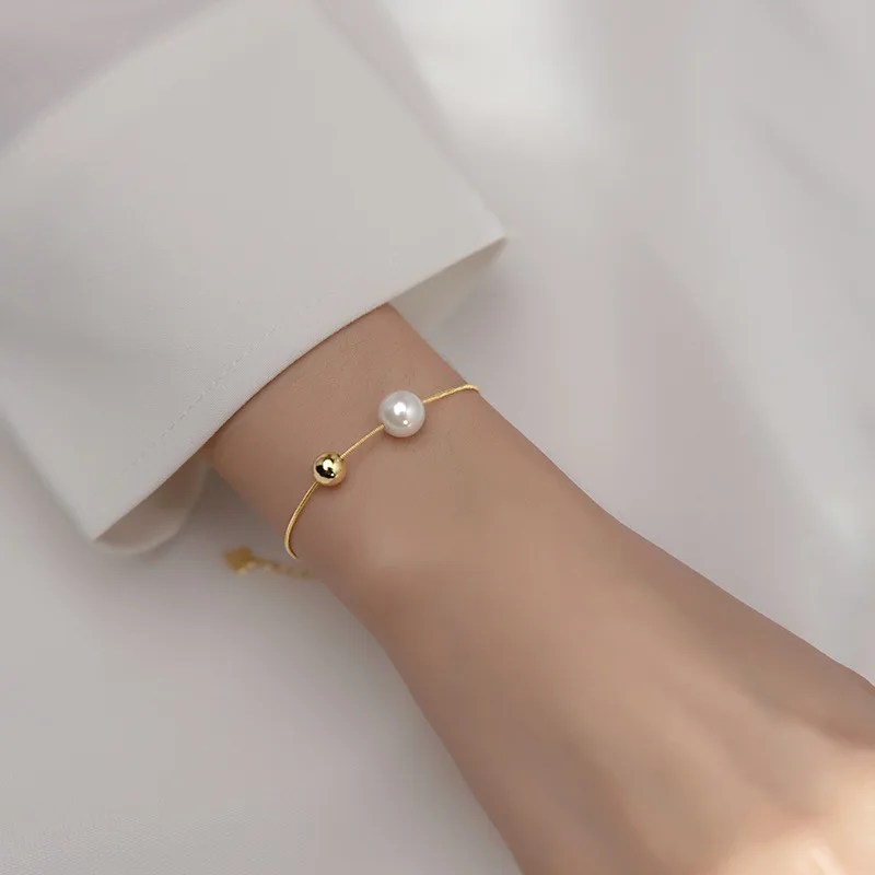 La Monada 14+5cm Snake Chain Bracelets For Women Silver 925 Jewelry Fine Round Pearl Sterling Silver Women\'s Bracelet Girls