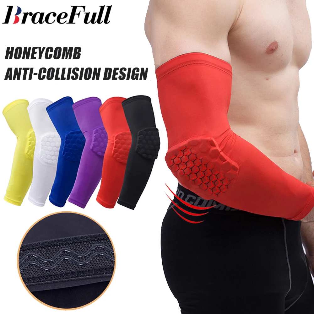 

1 PC Honeycomb Sports Elbow Support Training Brace Protective Gear Elastic Arm Sleeve Bandage Pads Basketball Volleyball