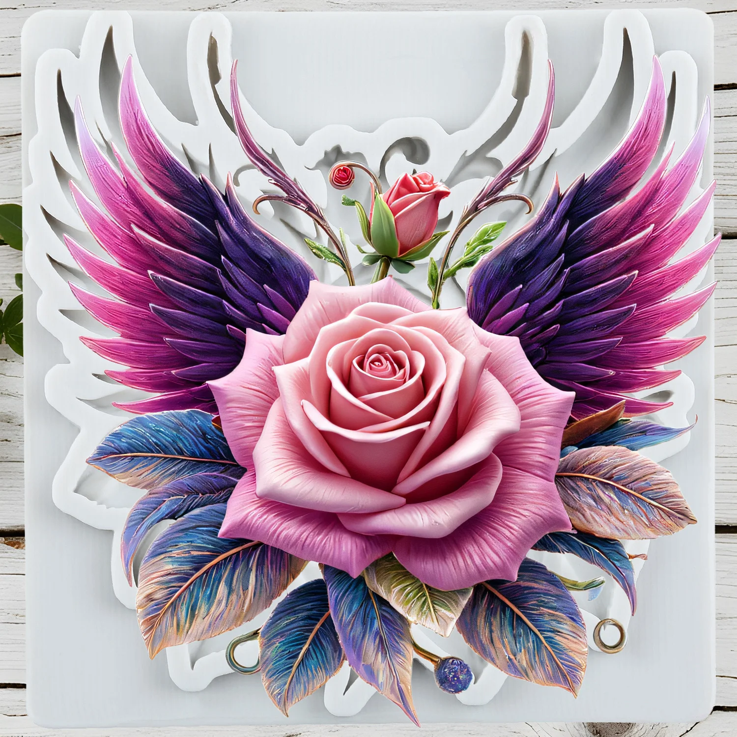 Rose Flower Silicone Molds Wing Fondant Cake Decorating Tools Cupcake Topper Candy Craft Gum Paste Polymer Clay